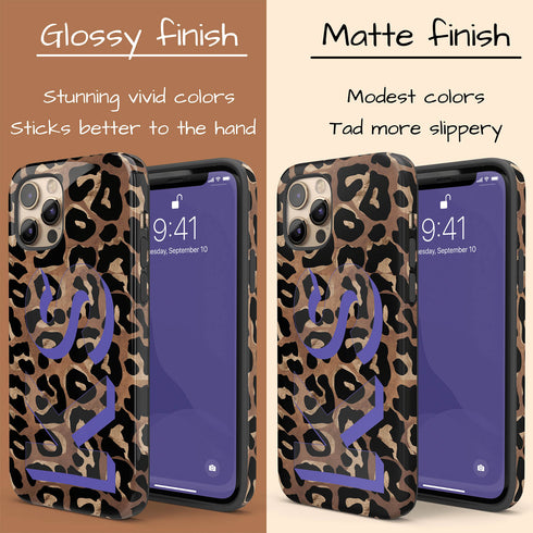 Wild Metallic Leopard 3D Initials iPhone Case